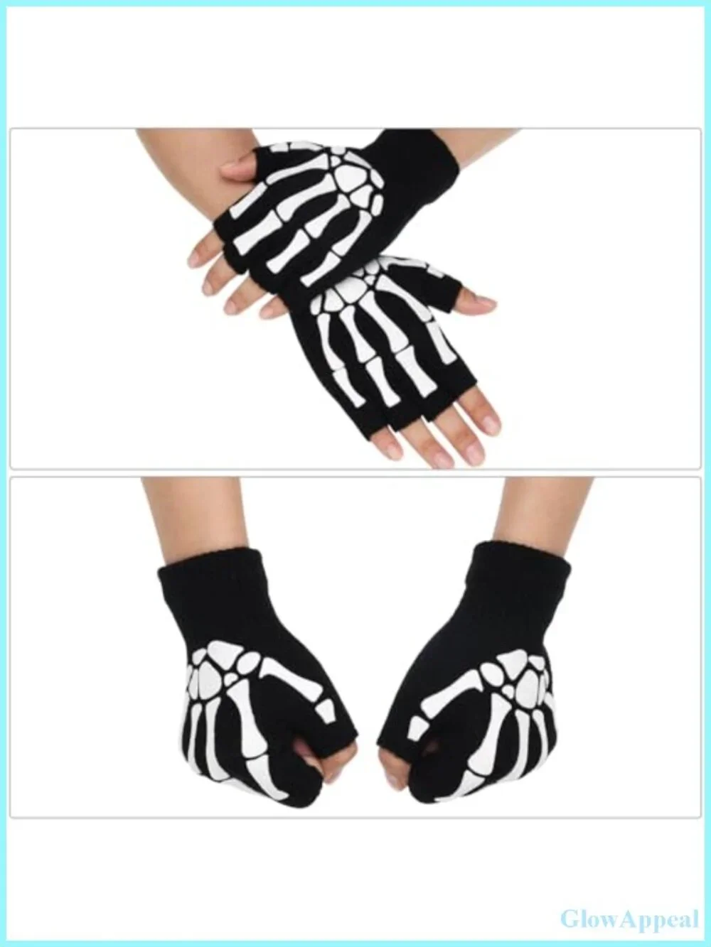 Skeleton Fingerless Gloves Cotton Acrylic Spandex Unisex Halloween Costume